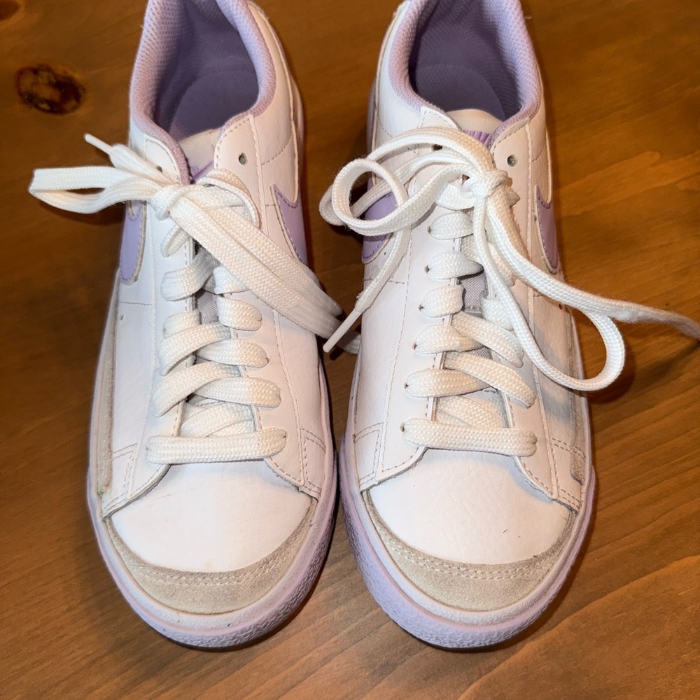 White and Purple Sneakers